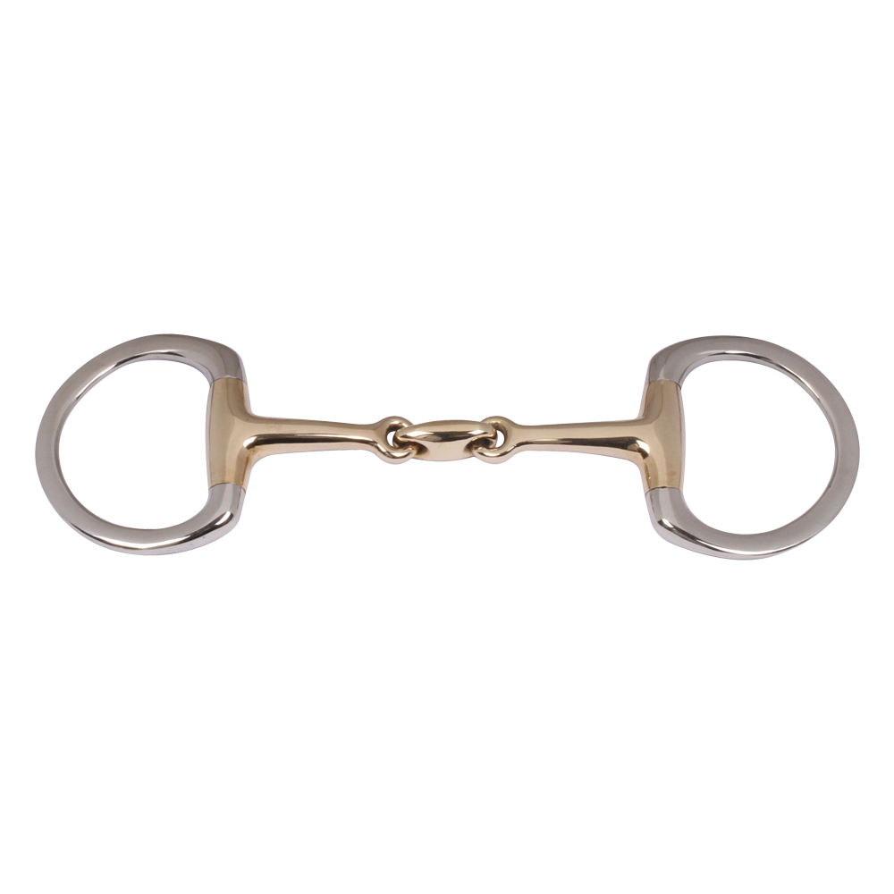 Eggbutt Snaffle Double Jointed Bit with Flat Rings - JamKam Traders